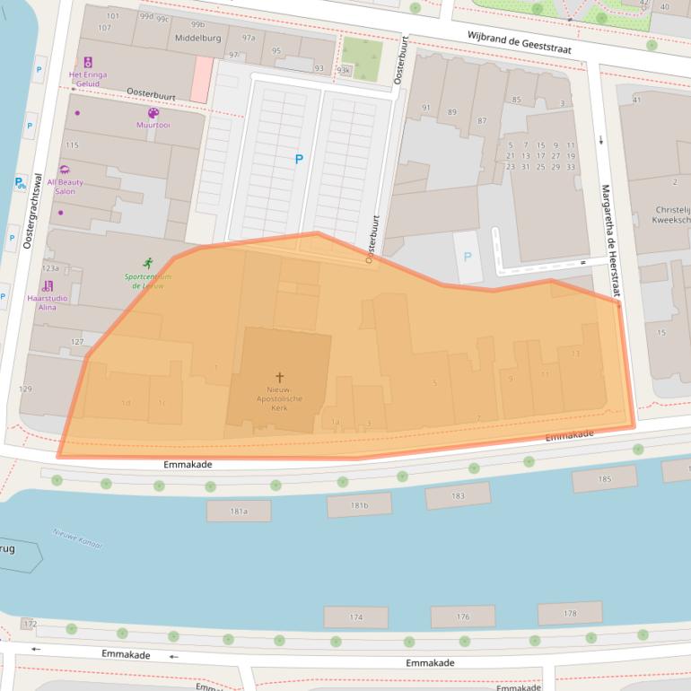 Kaart van postcodegebied 8921AD.