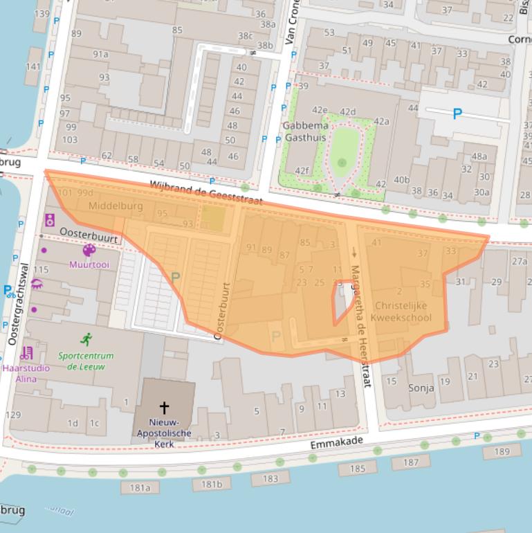 Kaart van postcodegebied 8921AK.