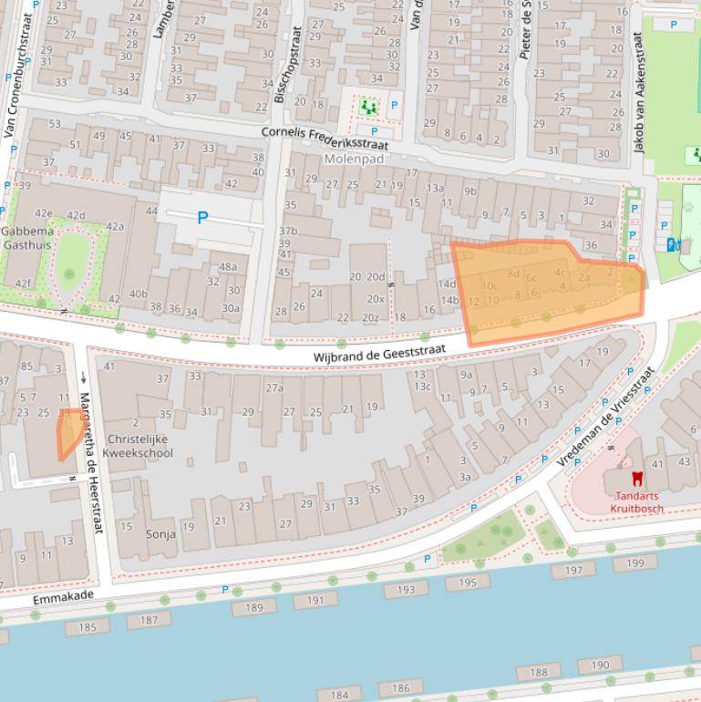 Kaart van postcodegebied 8921AL.