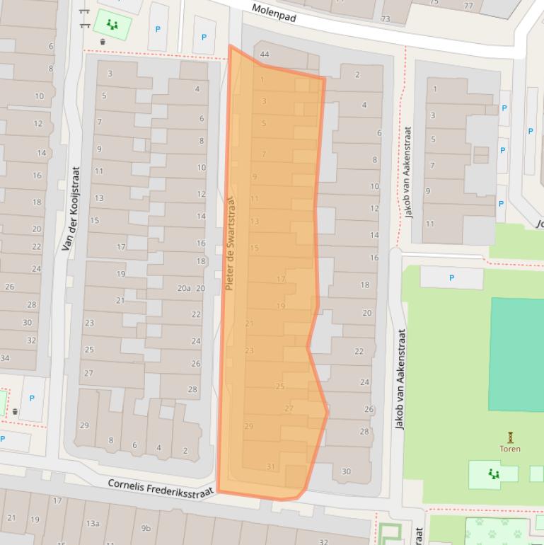 Kaart van postcodegebied 8921BC.