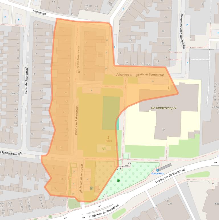 Kaart van postcodegebied 8921BE.