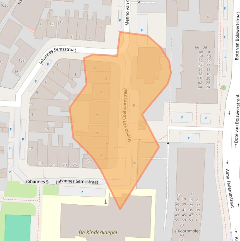 Kaart van postcodegebied 8921BK.