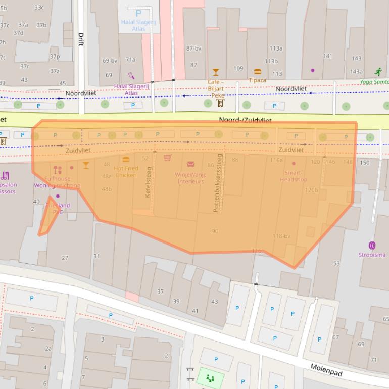 Kaart van postcodegebied 8921BM.