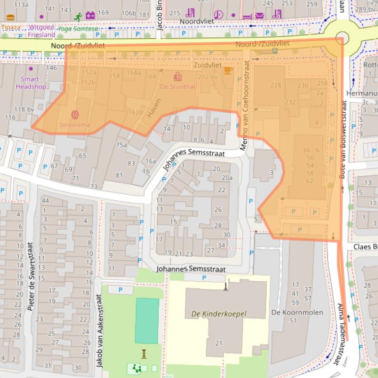 Kaart van postcodegebied 8921BN.