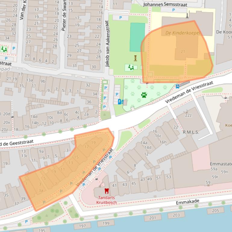 Kaart van postcodegebied 8921BP.