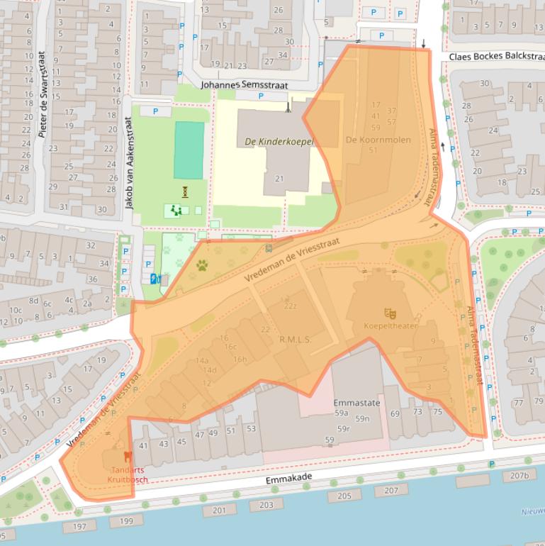 Kaart van postcodegebied 8921BT.