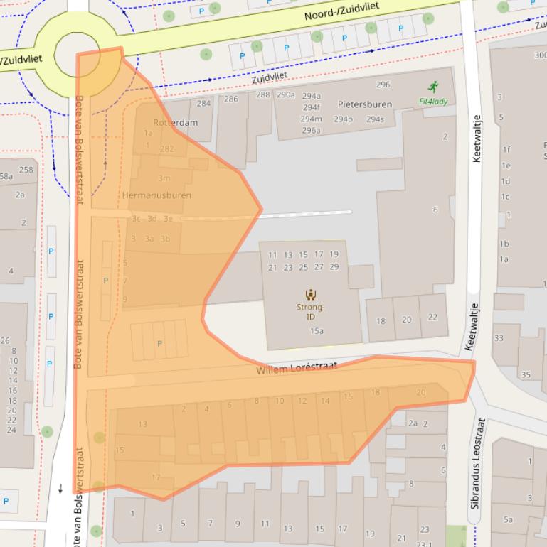 Kaart van postcodegebied 8921CD.