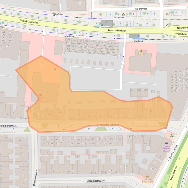 Kaart van postcodegebied 8921CJ.