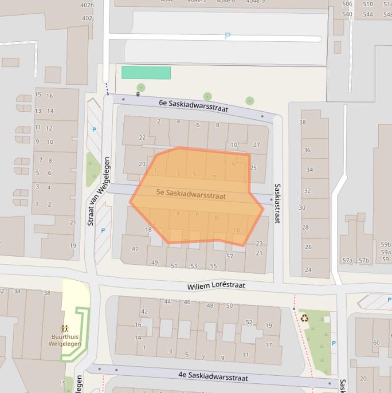 Kaart van postcodegebied 8921CR.