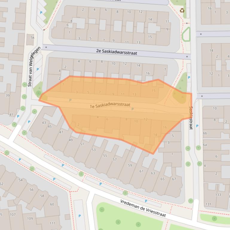 Kaart van postcodegebied 8921CX.