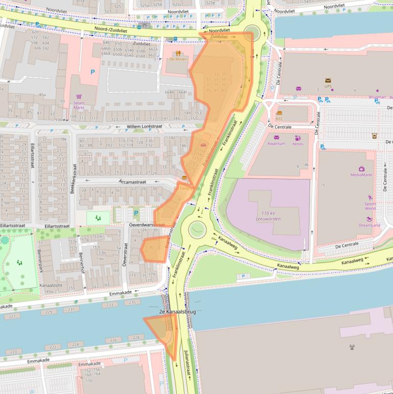 Kaart van postcodegebied 8921ES.