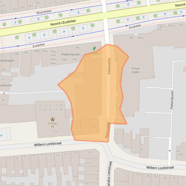 Kaart van postcodegebied 8921EV.