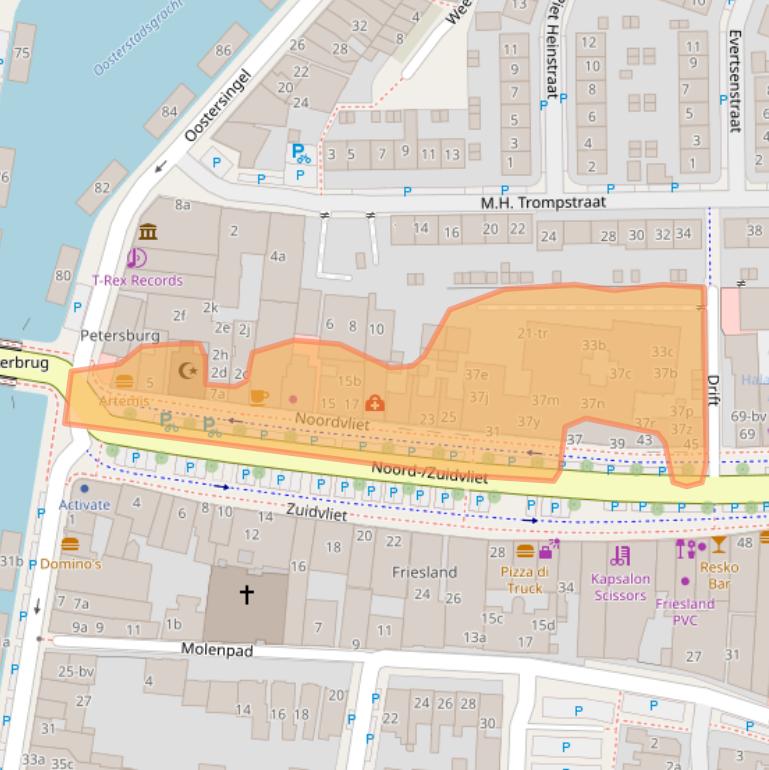 Kaart van postcodegebied 8921GD.