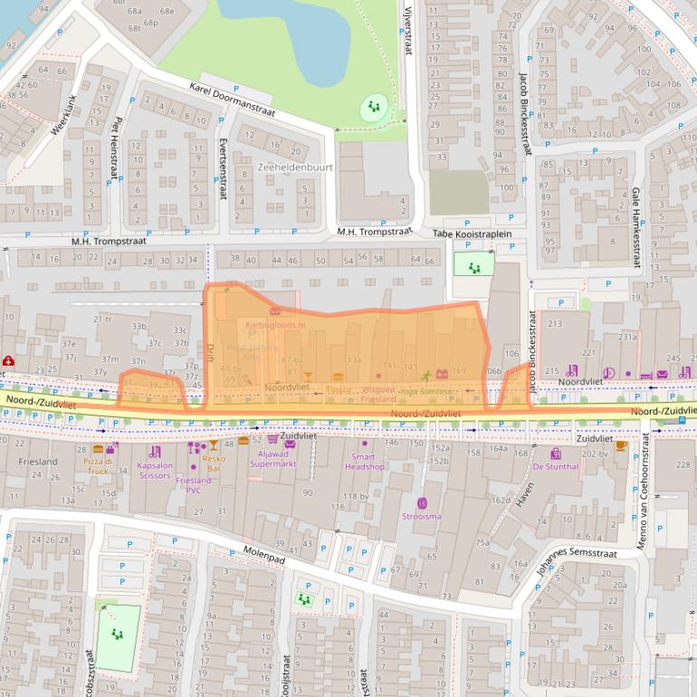 Kaart van postcodegebied 8921GE.