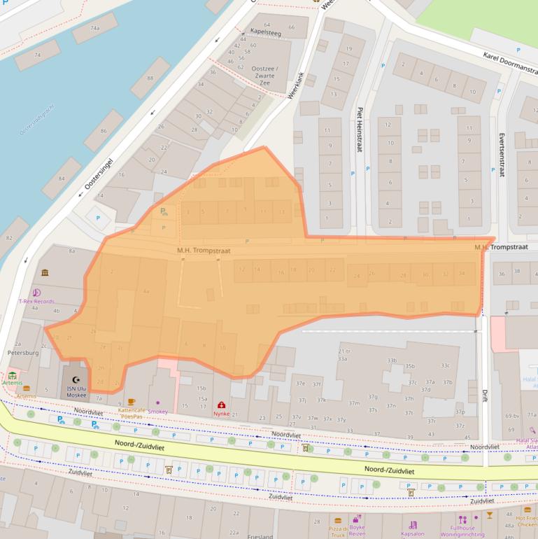 Kaart van postcodegebied 8921GH.