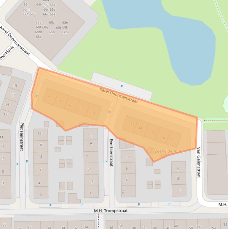 Kaart van postcodegebied 8921GK.