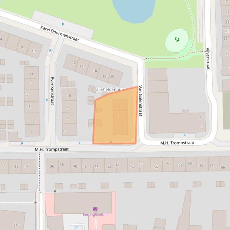 Kaart van postcodegebied 8921GN.