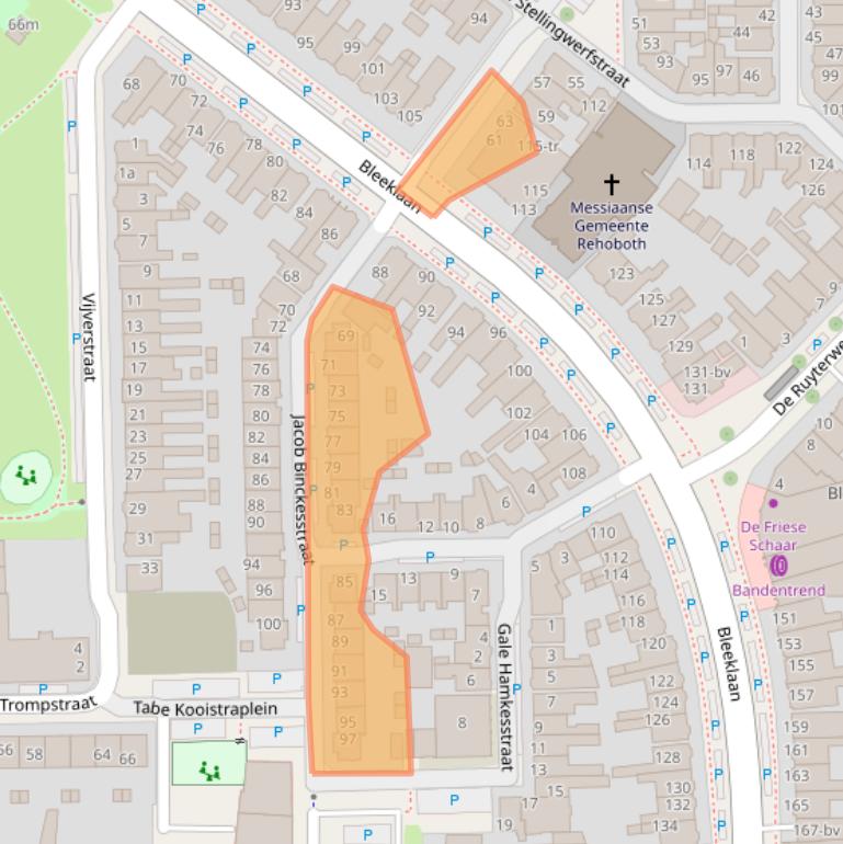 Kaart van postcodegebied 8921GR.