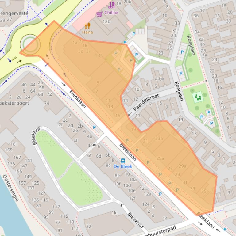 Kaart van postcodegebied 8921GW.
