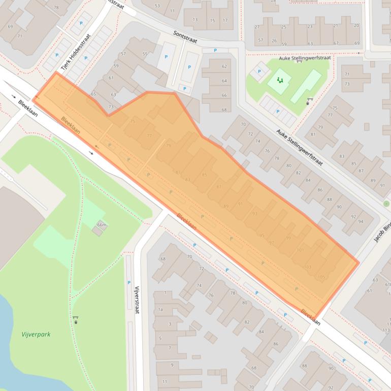 Kaart van postcodegebied 8921GZ.