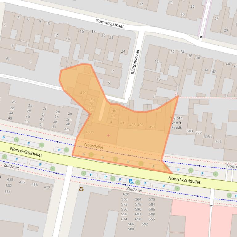 Kaart van postcodegebied 8921HJ.