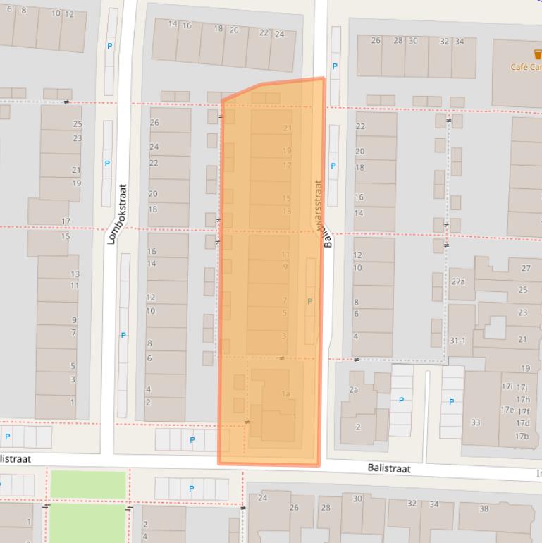 Kaart van postcodegebied 8921HX.