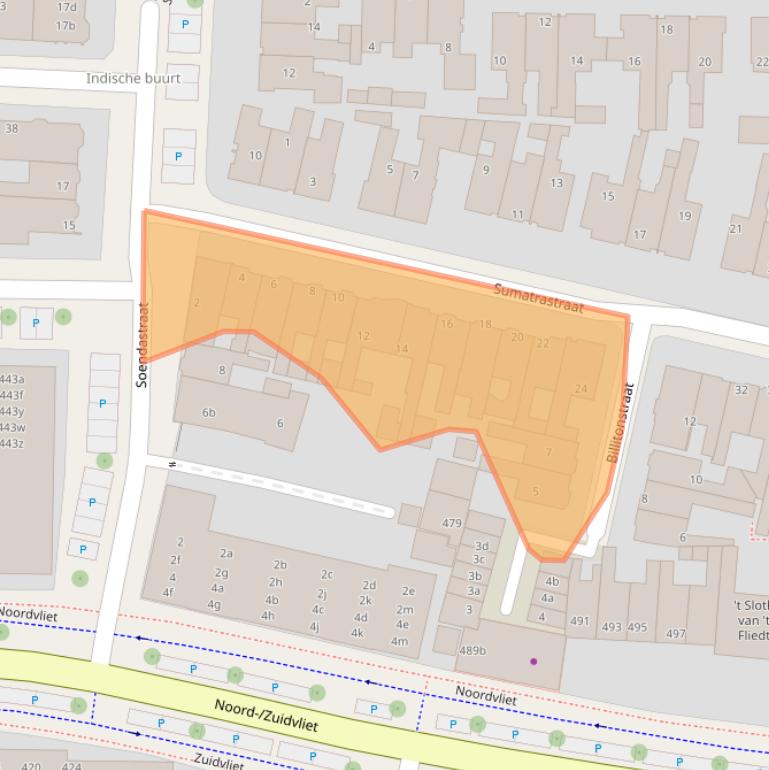 Kaart van postcodegebied 8921JD.