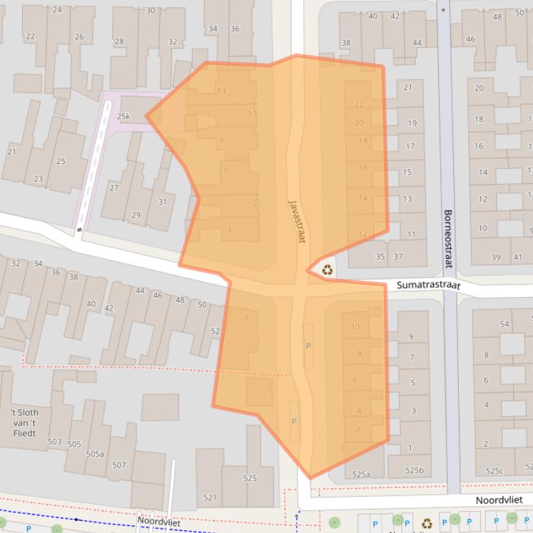 Kaart van postcodegebied 8921JG.