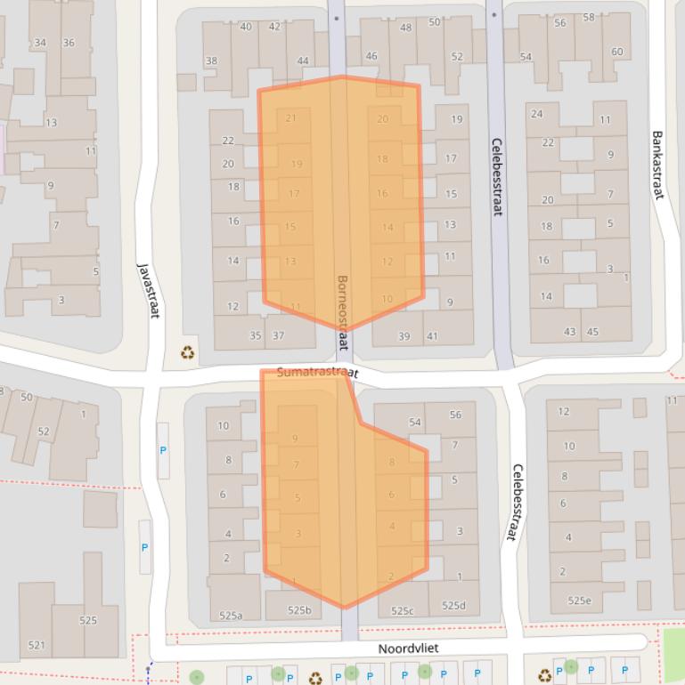 Kaart van postcodegebied 8921JH.