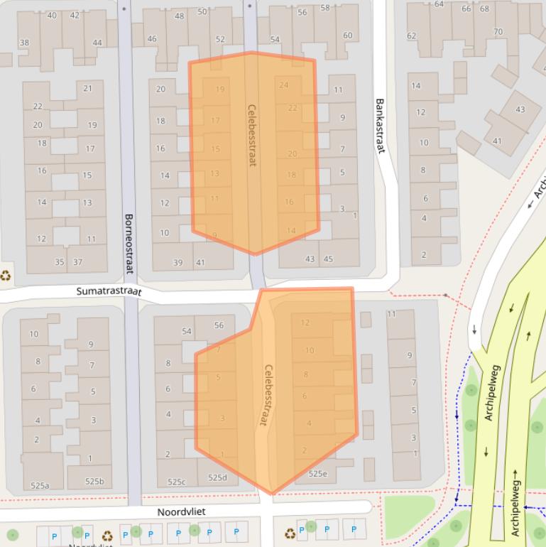 Kaart van postcodegebied 8921JJ.