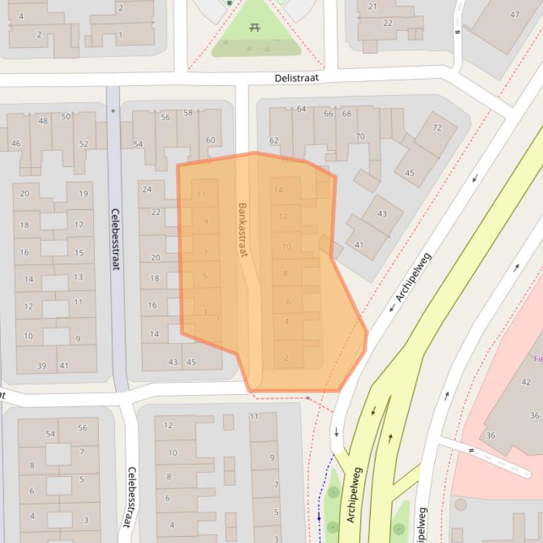 Kaart van postcodegebied 8921JK.