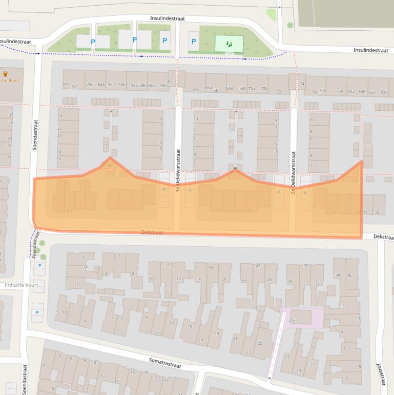 Kaart van postcodegebied 8921JL.