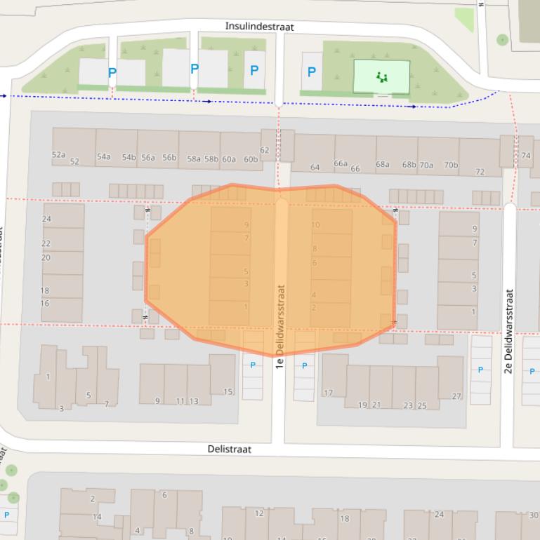 Kaart van postcodegebied 8921JR.