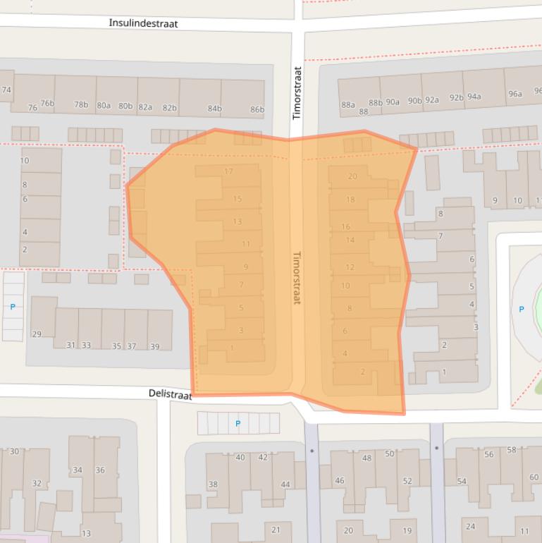 Kaart van postcodegebied 8921JT.
