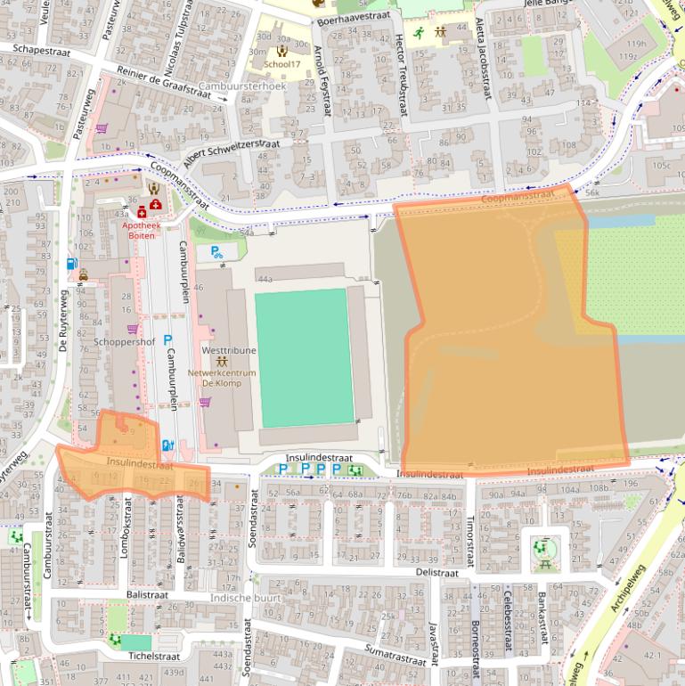 Kaart van postcodegebied 8921JW.