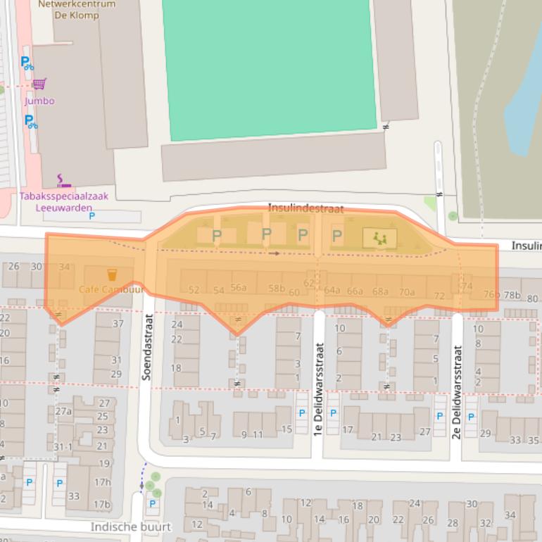 Kaart van postcodegebied 8921JX.