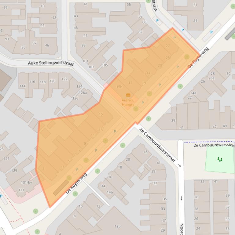 Kaart van postcodegebied 8921KH.