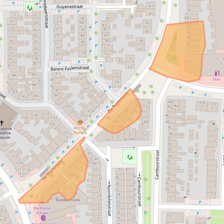 Kaart van postcodegebied 8921KL.