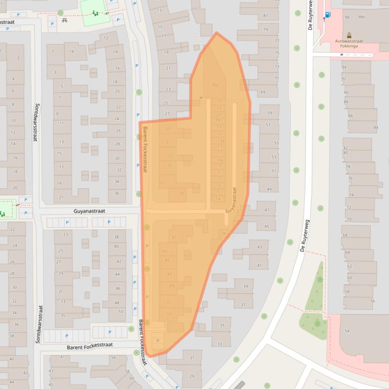 Kaart van postcodegebied 8921KP.