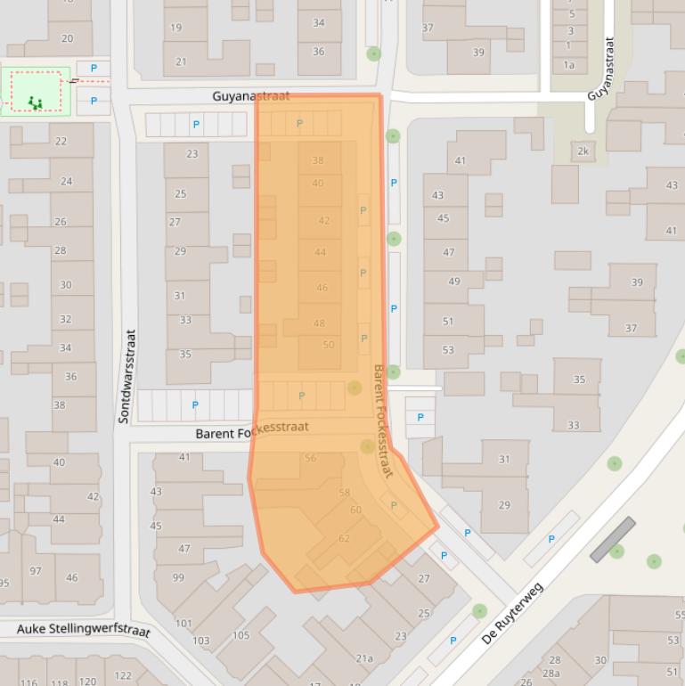 Kaart van postcodegebied 8921KS.