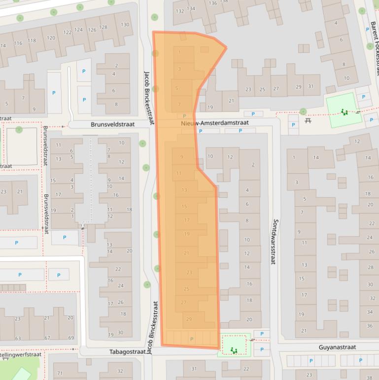 Kaart van postcodegebied 8921KW.