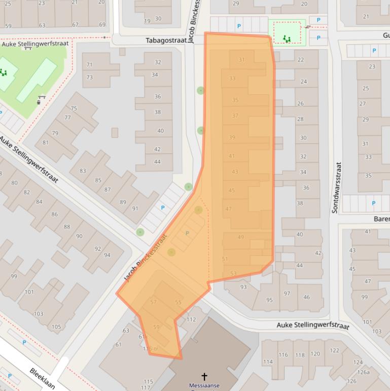 Kaart van postcodegebied 8921KX.