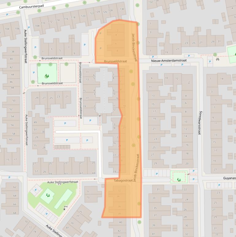 Kaart van postcodegebied 8921KZ.