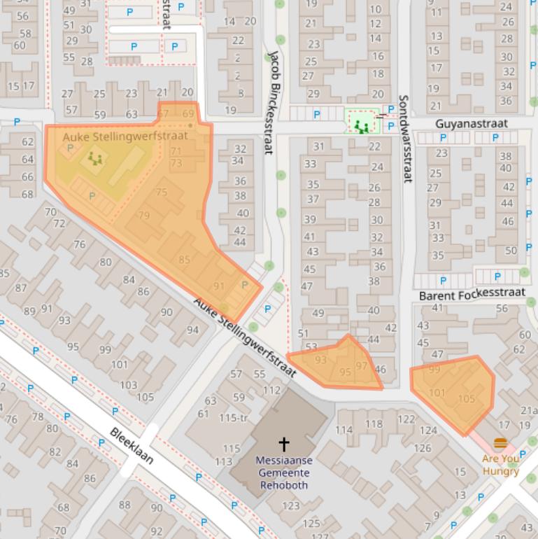 Kaart van postcodegebied 8921LG.