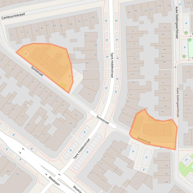 Kaart van postcodegebied 8921LL.