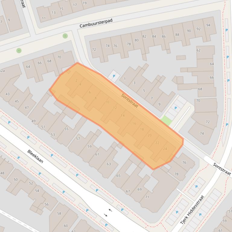 Kaart van postcodegebied 8921LM.