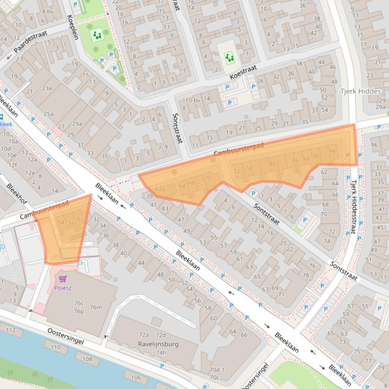 Kaart van postcodegebied 8921LT.