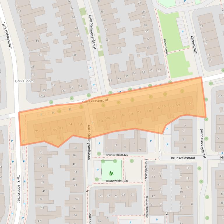 Kaart van postcodegebied 8921LV.