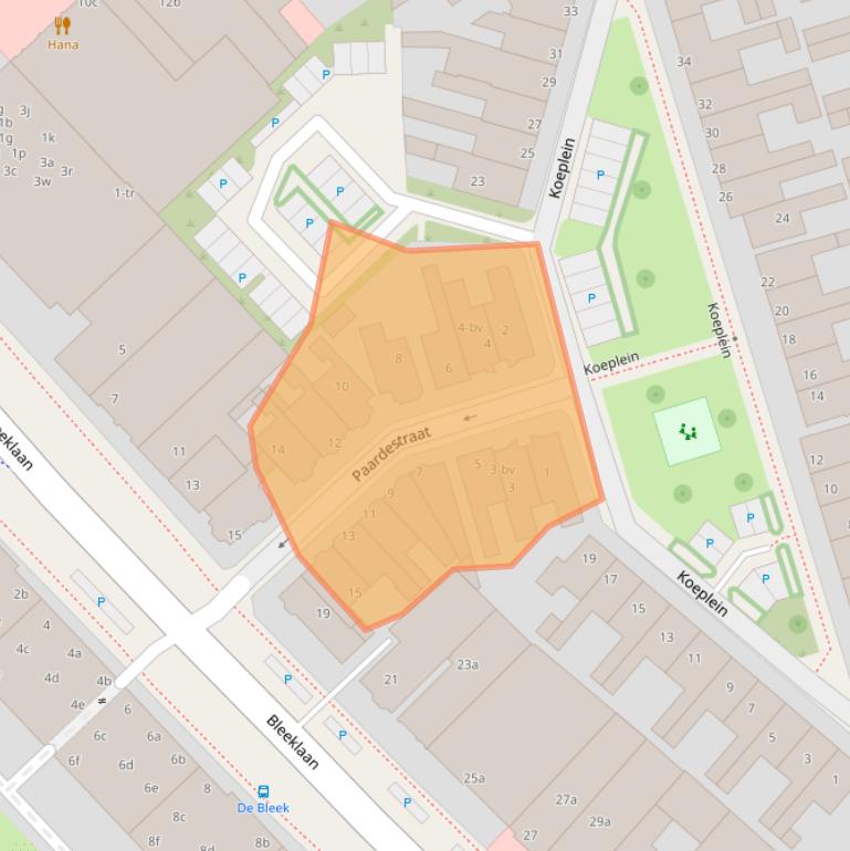 Kaart van postcodegebied 8921LX.