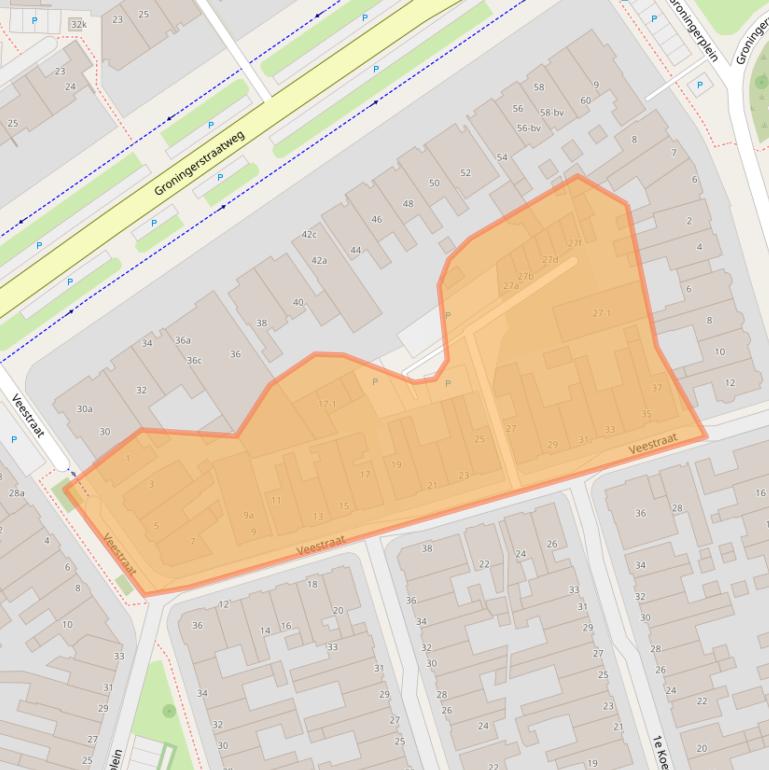 Kaart van postcodegebied 8921NB.